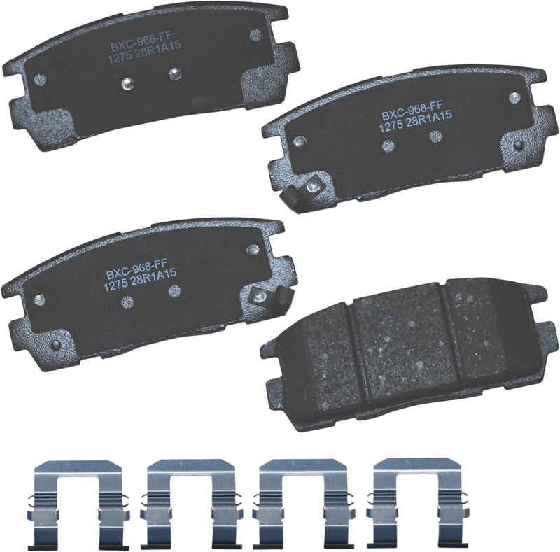 Bendix وسادات فرامل خلفية سيراميك SBC1275 الممتازة لسيارات شيفروليه كابتيفا سبورت 2015-2008، إكوينوكس 2017-2007، جي إم سي تيرين 2017-2010، بونتياك تورنت 2009-2007، ساتورن فيو 2010-2008، سوزوكي XL-7 2009-2007 - Image 1